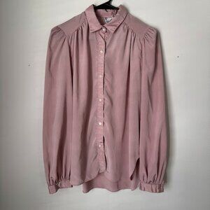 Vintage Pink Button Down Blouse